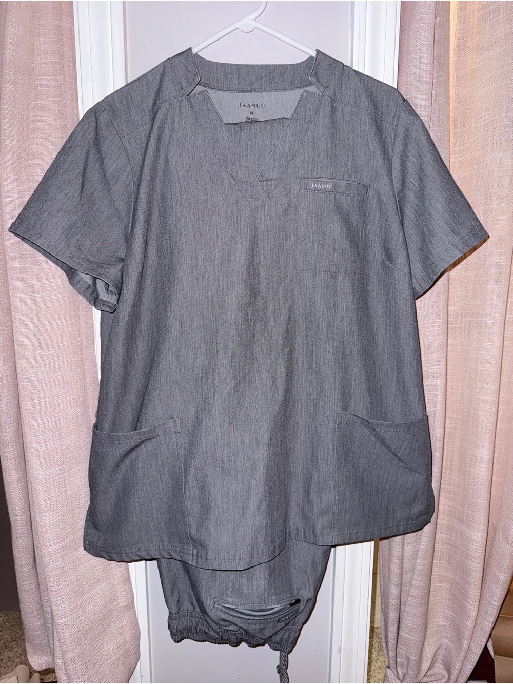 Jaanuu Women’s V-Neck Scrub Set - Gray